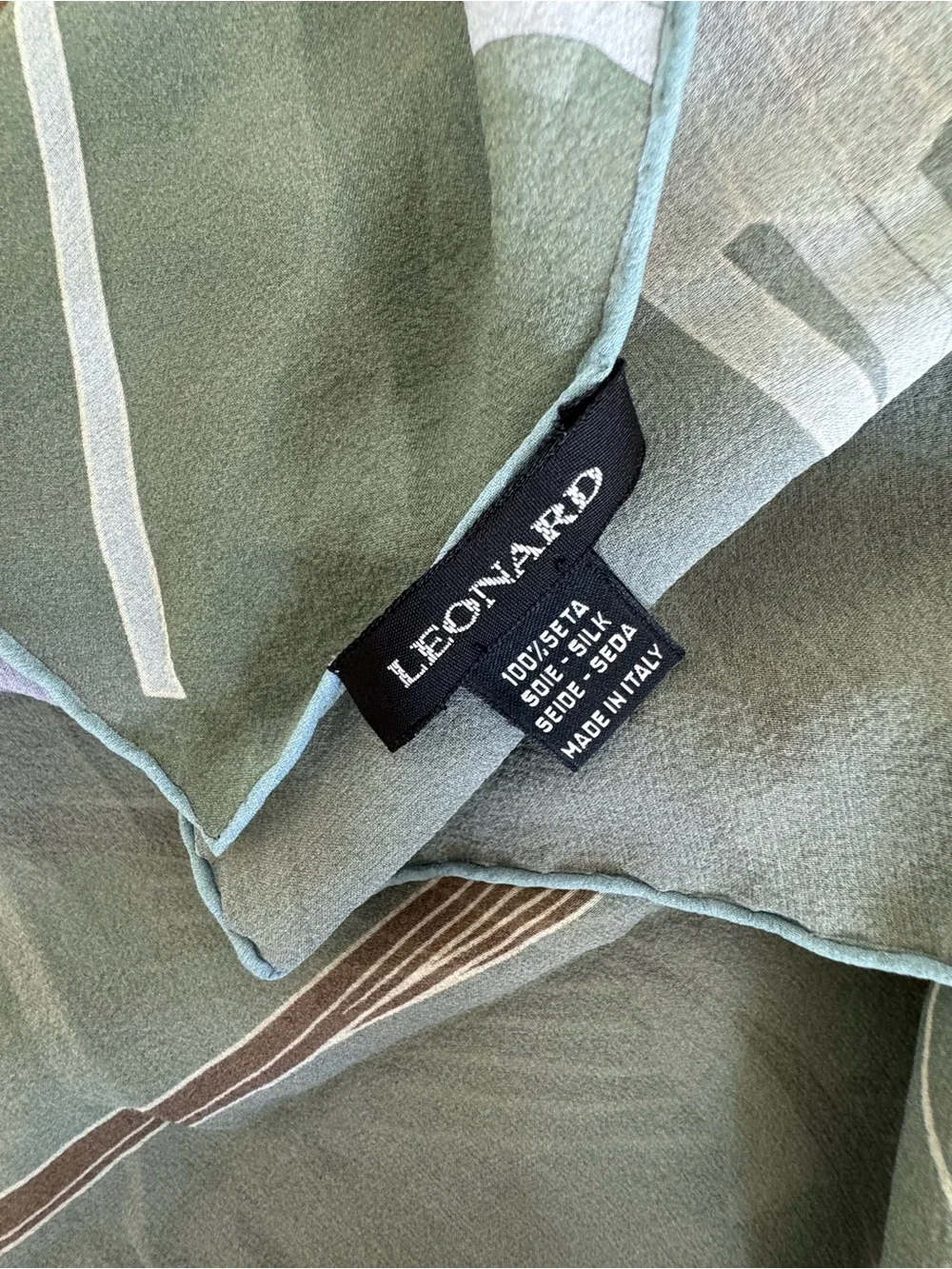 LEONARD PARIS 100% Silk Chiffon Scarf 26